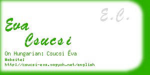 eva csucsi business card