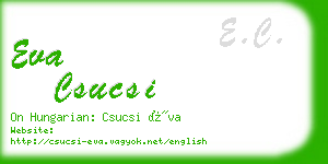 eva csucsi business card